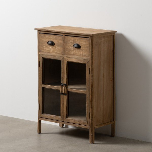 Vitrína z jedlového dřeva v přírodní barvě 64x92,5 cm – Ixia-image-1