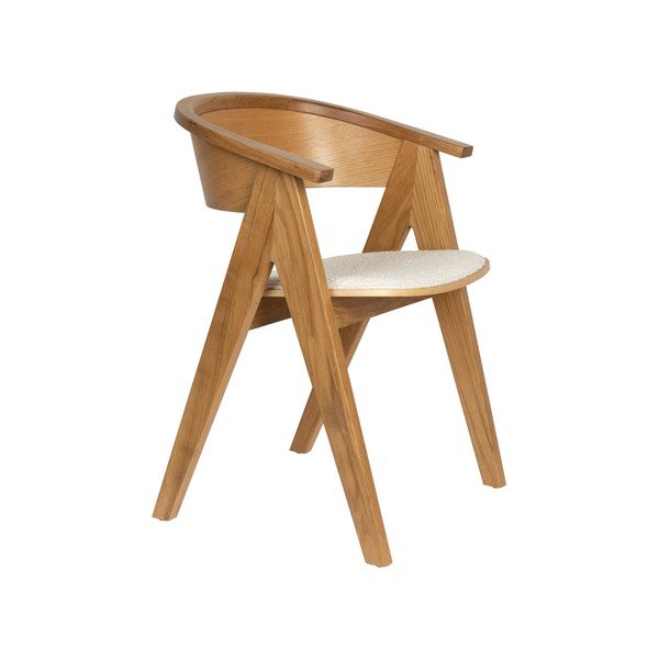 Čalouněné jídelní křeslo s područkami v přírodní barvě NDSM – Zuiver