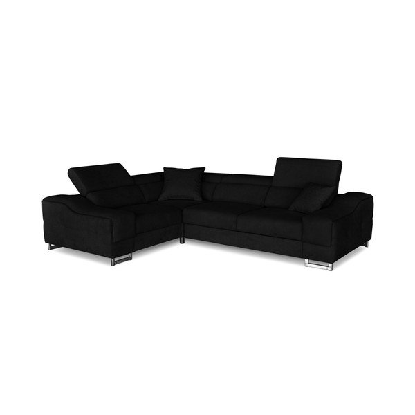Černá rohová rozkládací pohovka Windsor & Co. Sofas Kappa, levý roh-image-1