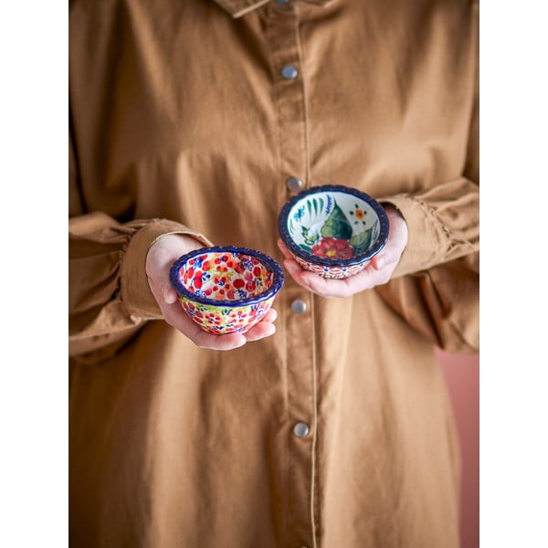 Červené servírovací misky v sadě 2 ks z kameniny 95 ml Florist – Bloomingville-image-3