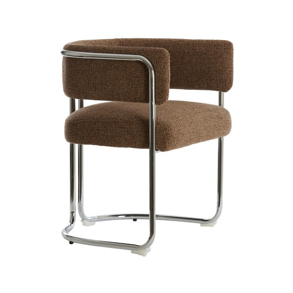 Hnědé kovové jídelní křeslo s područkami Adante – Light & Living