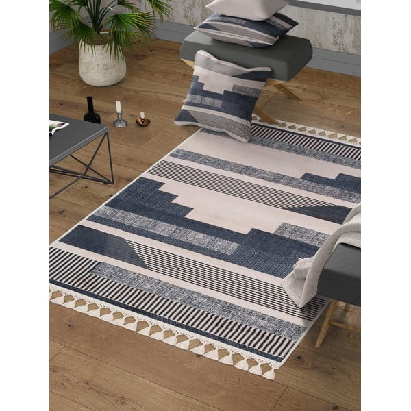 Šedo-béžový pratelný koberec 160x100 cm - Vitaus-image-1