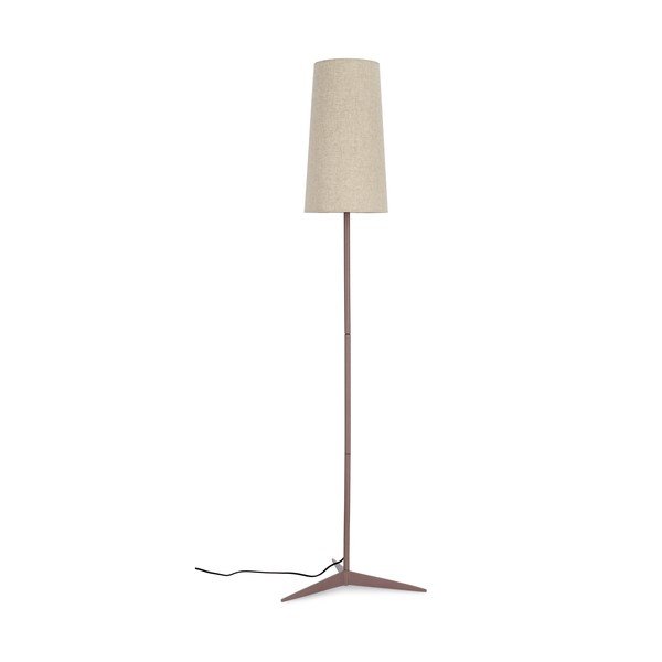 Béžová stojací lampa s textilním stínidlem (výška 166 cm) Assam – Bizzotto