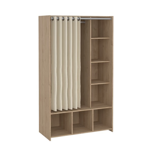 Bílo-béžová šatní skříň v dekoru dubu 105x180 cm Kit – Tvilum-image-2