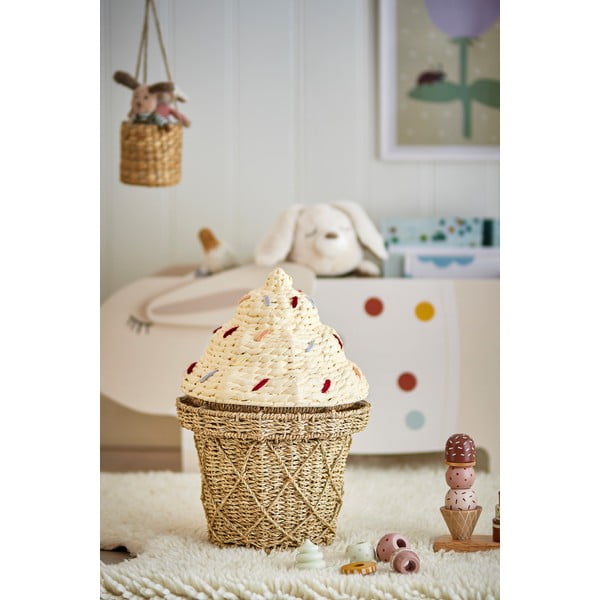 Dětský koš na hračky z mořské trávy v přírodní barvě ø 28x41 cm Cillie – Bloomingville Mini-image-1