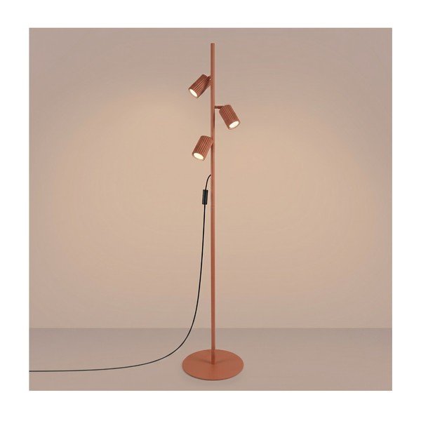 Hliníková stojací lampa s ohybatelnou konstrukcí v cihlové barvě (výška 155 cm) Gleam – Sollux-image-4