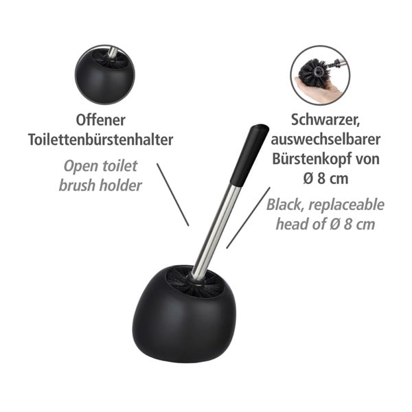 Černý keramický toaletní kartáč Wenko Polaris-image-4