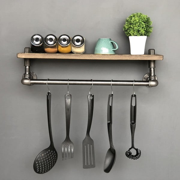 Dřevěná police s háčky Raffan Pipe-image-4