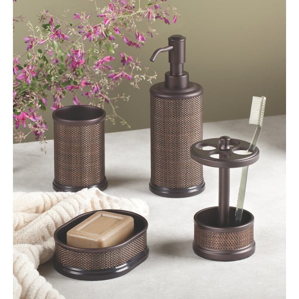 Hnědý kelímek na kartáčky iDesign Twillo-image-1