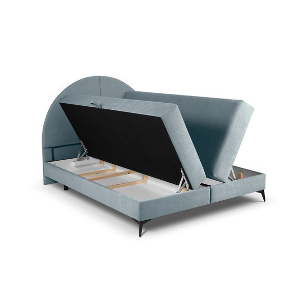 Světle modrá boxspring postel s úložným prostorem 180x200 cm Sunset – Cosmopolitan Design-image-4