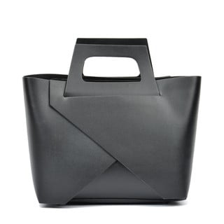 Černá kožená kabelka Carla Ferreri Cross