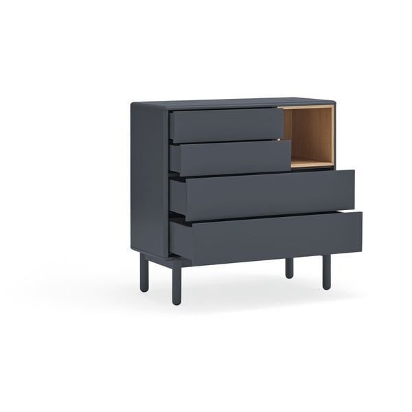 Tmavě šedá nízká komoda 90x90 cm Corvo - Teulat-image-4