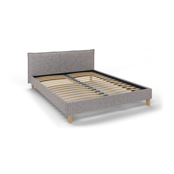 Šedá čalouněná dvoulůžková postel s roštem 160x200 cm Tina – Ropez