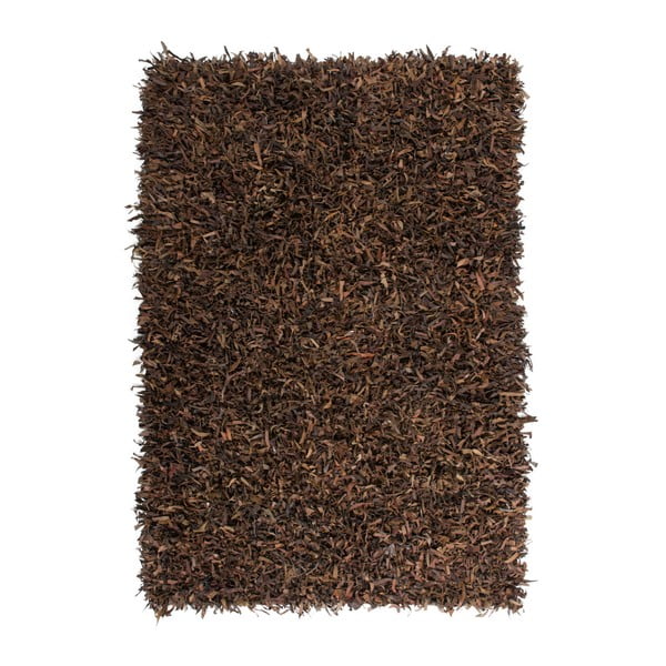 Hnědý kožený koberec Rodeo, 80x150cm