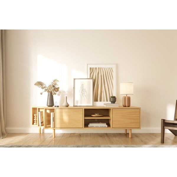 TV stolek v dekoru dubu v přírodní barvě 189x50x44 cm Shift – Woodman-image-1