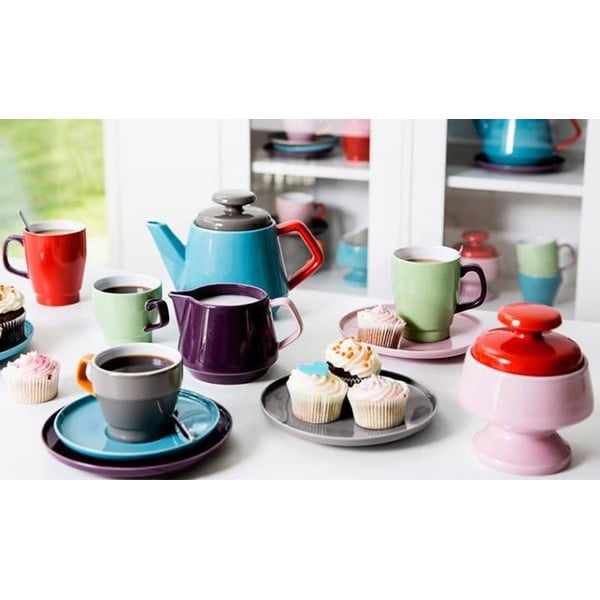 Šálek s podšálkem Sagaform Pop, zelený/hnědý-image-1