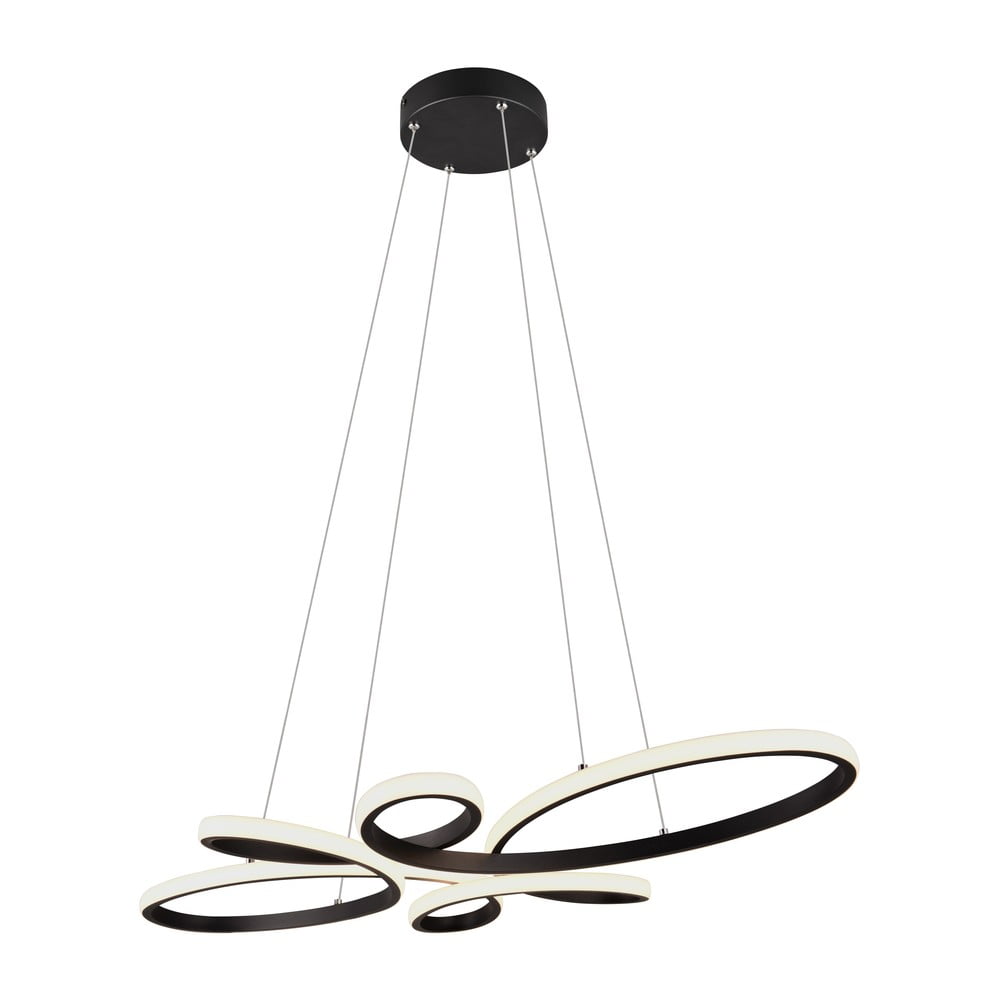 Černé LED závěsné svítidlo Fly – Trio