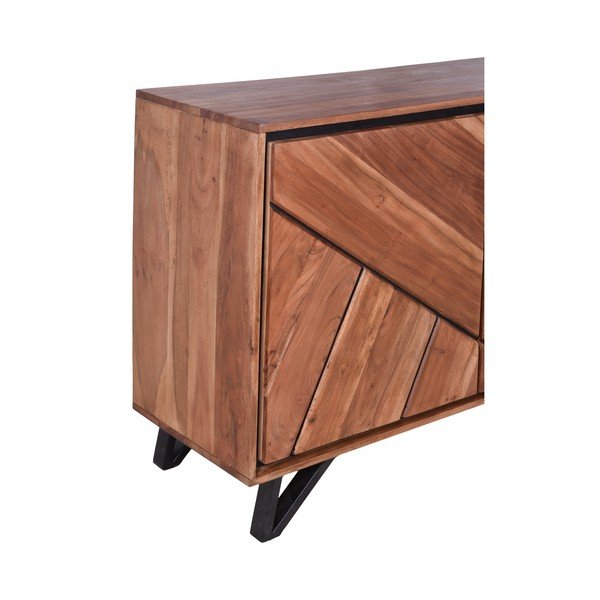 Skříňka z masivu akácie v přírodní barvě 120x78x40 cm Ambala – Interia Home & Living-image-4