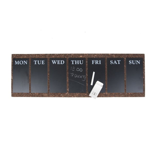 Nástěnná tabule s týdenním plánovačem PT LIVING Cork, 78 x 25 cm