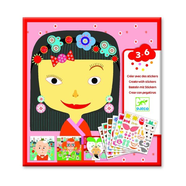 Set obrázků se samolepkami Djeco Faces-image-2
