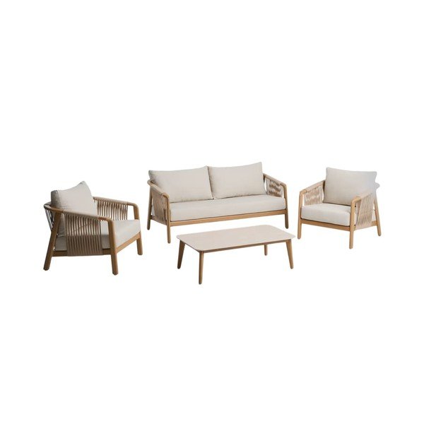 Béžový hliníkový zahradní lounge set pro 4 osoby Sirte – Kave Home