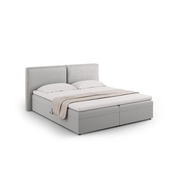 Světle šedá boxspring postel s úložným prostorem 180x200 cm Arendal – Cosmopolitan Design-image-1