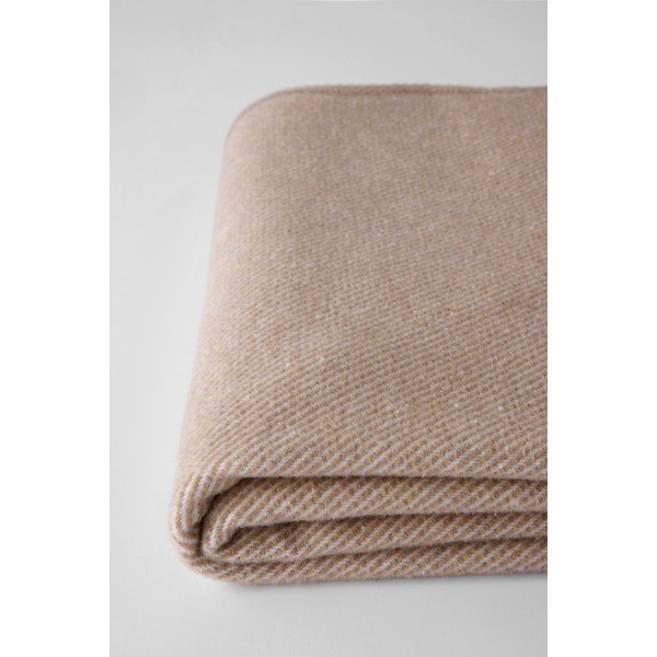 Světle hnědý pléd s podílem bavlny Euromant Jade, 140 x 180 cm-image-1