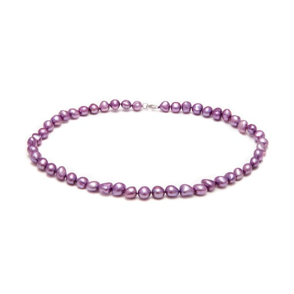 Náhrdelník z říčních perel GemSeller Pyrola, fialové perly