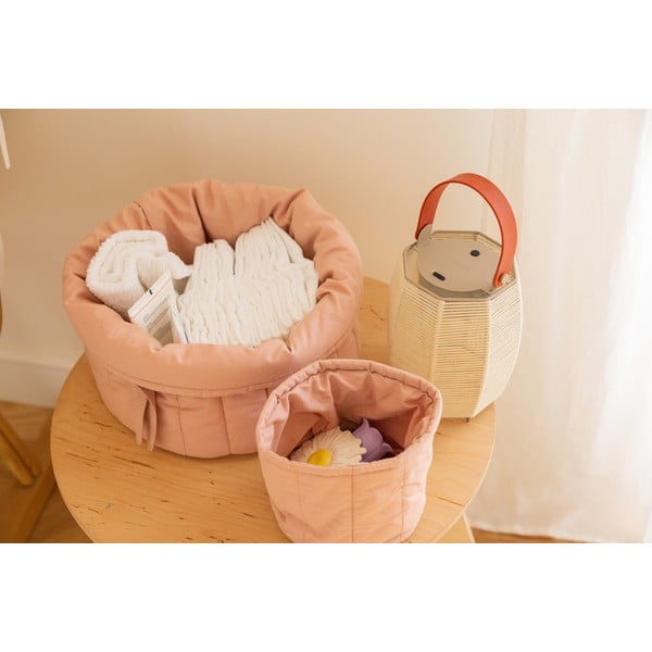 Světle růžové látkové dětské úložné boxy v sadě 2 ks ø 30x20 cm Bambie Vintage Nude – Lorena Canals-image-4