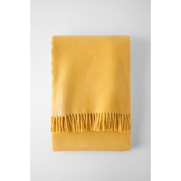 Žlutý pléd s podílem bavlny Euromant Basics, 140 x 180 cm
