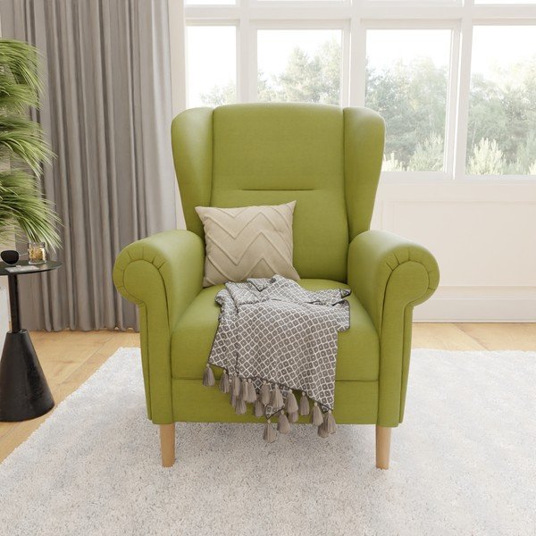 Zelené křeslo ušák Swan – Ropez-image-1