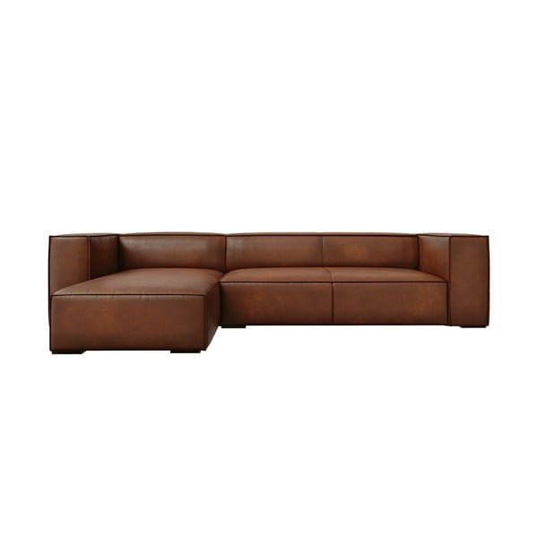 Koňakově hnědá kožená rohová pohovka (levý roh) Madame – Windsor & Co Sofas