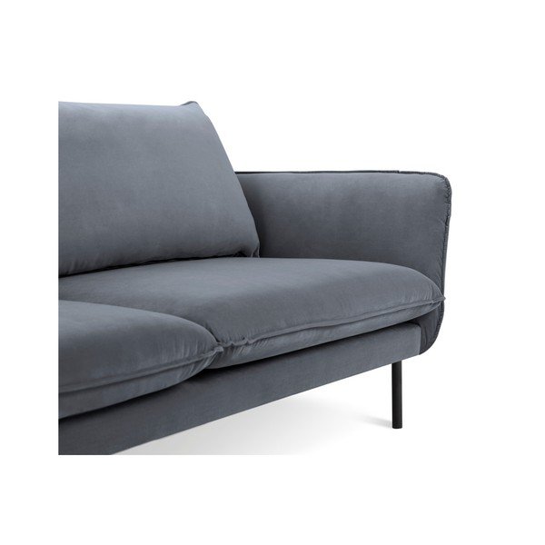 Šedá sametová pohovka Cosmopolitan Design Vienna, 160 cm-image-3