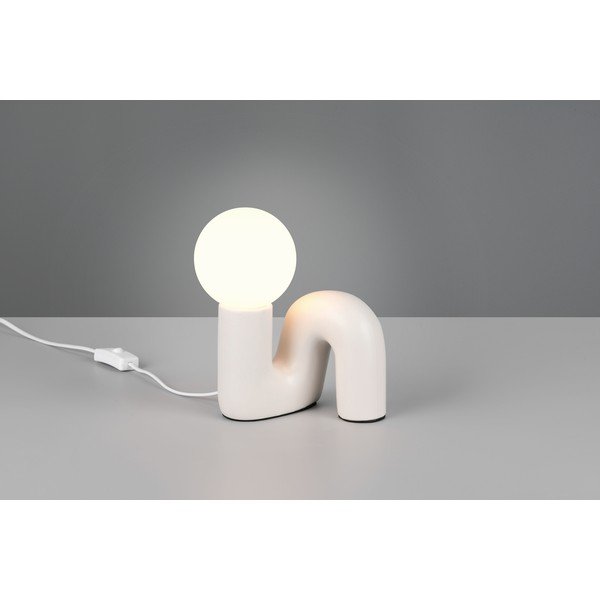 Slonovinová keramická stolní lampa (výška 21,5 cm) Quinn – Reality-image-1