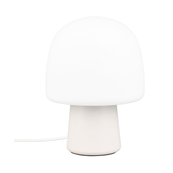 Bílá stolní lampa se skleněným stínidlem (výška 27 cm) Steen – Trio