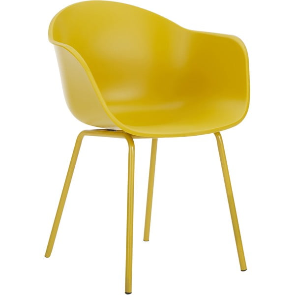 Žlutá židle s kovovým podnožím Westwing Collection Claire