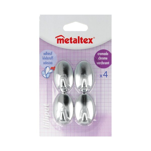 Sada 4 plastových samolepicích háčků Metaltex Greg-image-2
