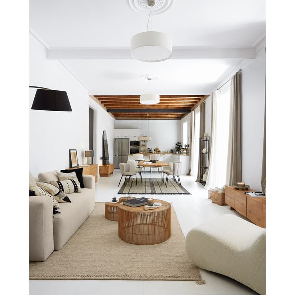 Černá stojací lampa s textilním stínidlem (výška 210 cm) Juhe – Kave Home-image-3