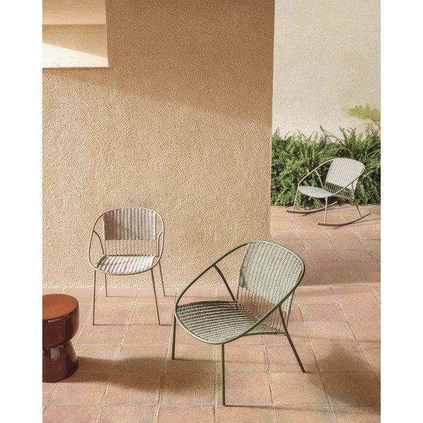 Tmavě zelená zahradní židle Atrani – Kave Home-image-2