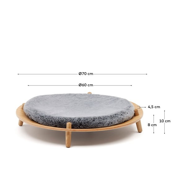 Šedý pelíšek pro domácího mazlíčka ø 70 cm Bunola – Kave Home-image-4