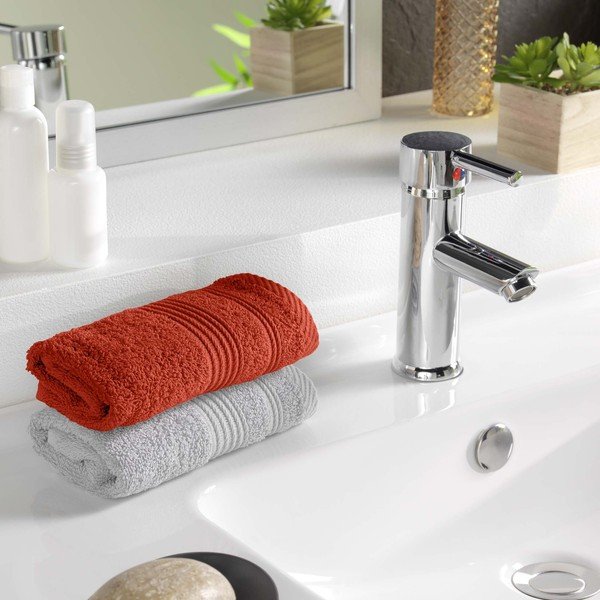 Froté bavlněný ručník v cihlové barvě 30x50 cm Tendresse – douceur d'intérieur-image-1