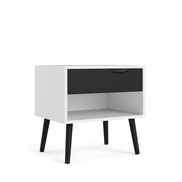 Černo-bílý noční stolek Tvilum Oslo-image-2