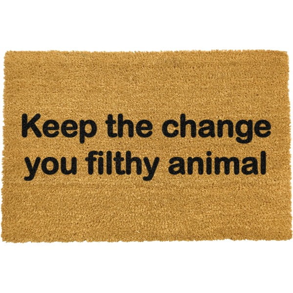Rohožka z přírodního kokosového vlákna Artsy Doormats Keep The Change, 40 x 60 cm