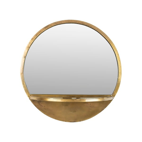 Nástěnné zrcadlo s poličkou  ø 44 cm Feyza – White Label
