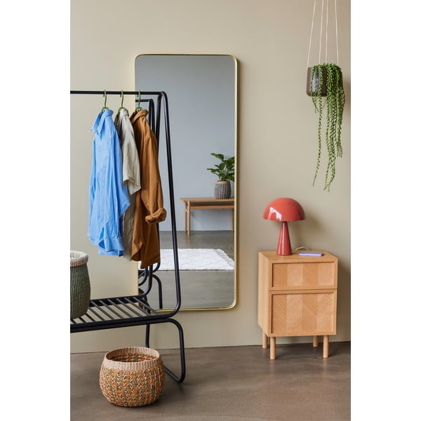 Noční stolek z dubového dřeva v přírodní barvě Herringbone – Hübsch-image-2