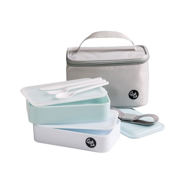 Set světle modrého svačinového boxu a tašky Premier Housewares Grub Tub-image-1
