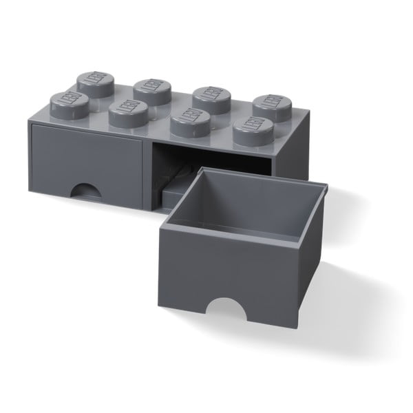Dětský tmavě šedý úložný box se 2 zásuvkami LEGO®-image-2