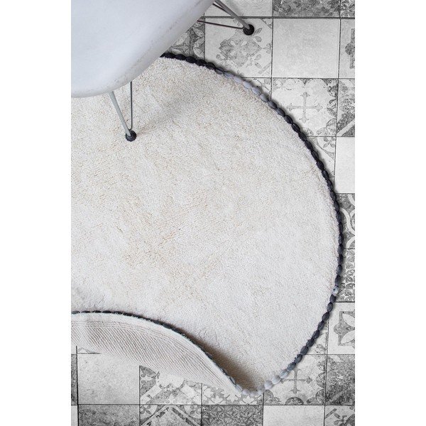 Krémová bavlněná koupelnová předložka Irya Home Collection Ronan, ø 90 cm-image-1