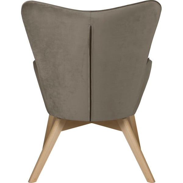 Světle hnědé sametové křeslo s podnožkou Niko – Ropez-image-4