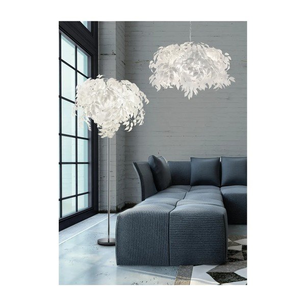 Bílá stojací lampa Reality Leavy, výška 180 cm-image-2